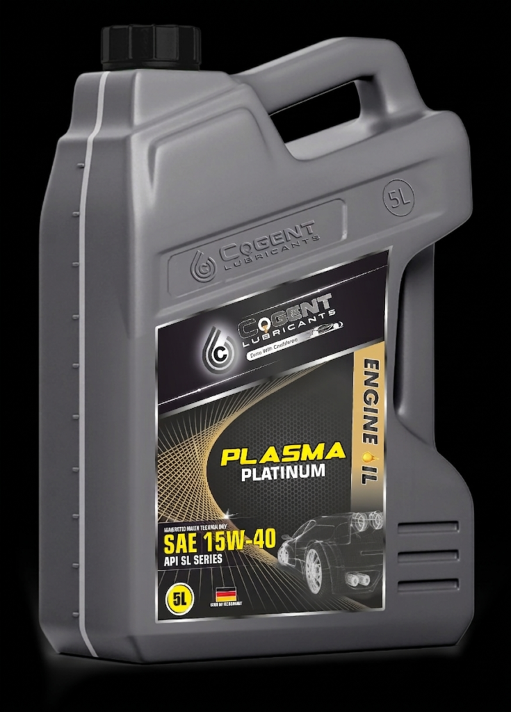 Cogent Plasma Superior 15W-40 multigrade gasoline and diesel engine oil container for passenger cars and light trucks