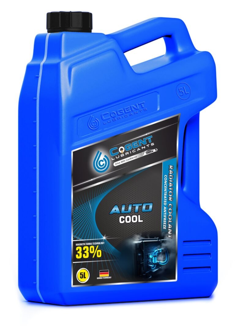 Blue 5L container of COGENT AUTO COOL 33% Concentrated Antifreeze Radiator Coolant.