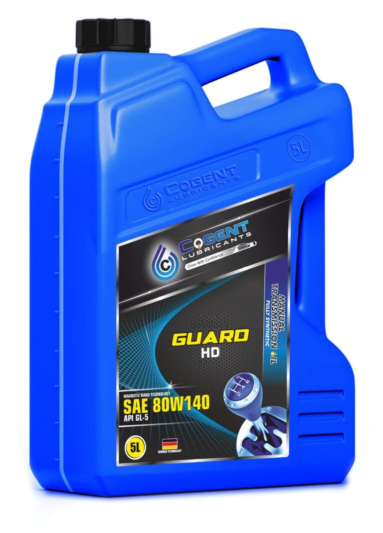 Blue 5L container of COGENT GUARD HD SAE 80W140 API GL-5 Heavy Duty Manual Transmission Oil.