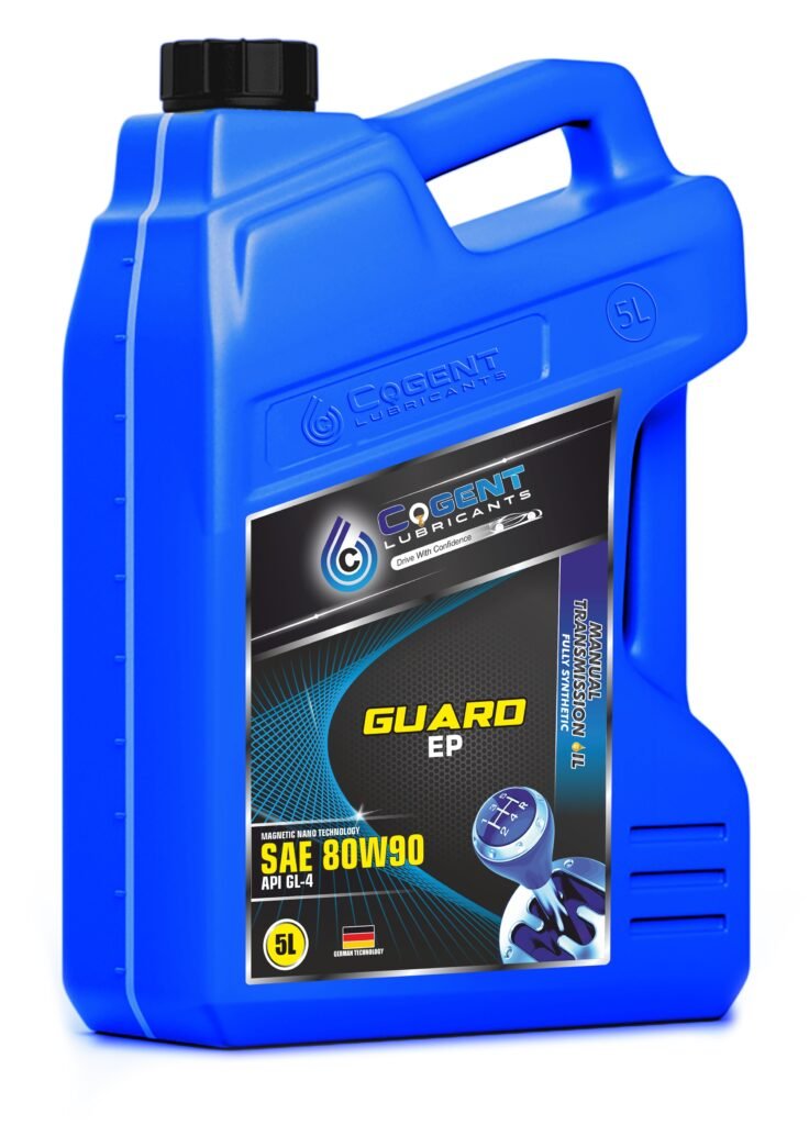 Blue 5L plastic container of COGENT GUARD HD SAE 80W-90 API GL-5 Heavy Duty Gear Oil.