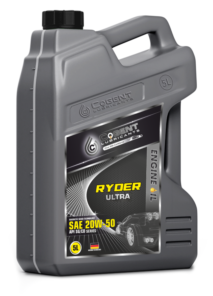 Cogent Ryder Ultra 20W-50 conventional multigrade gasoline and diesel engine oil 5L jug ( can ).